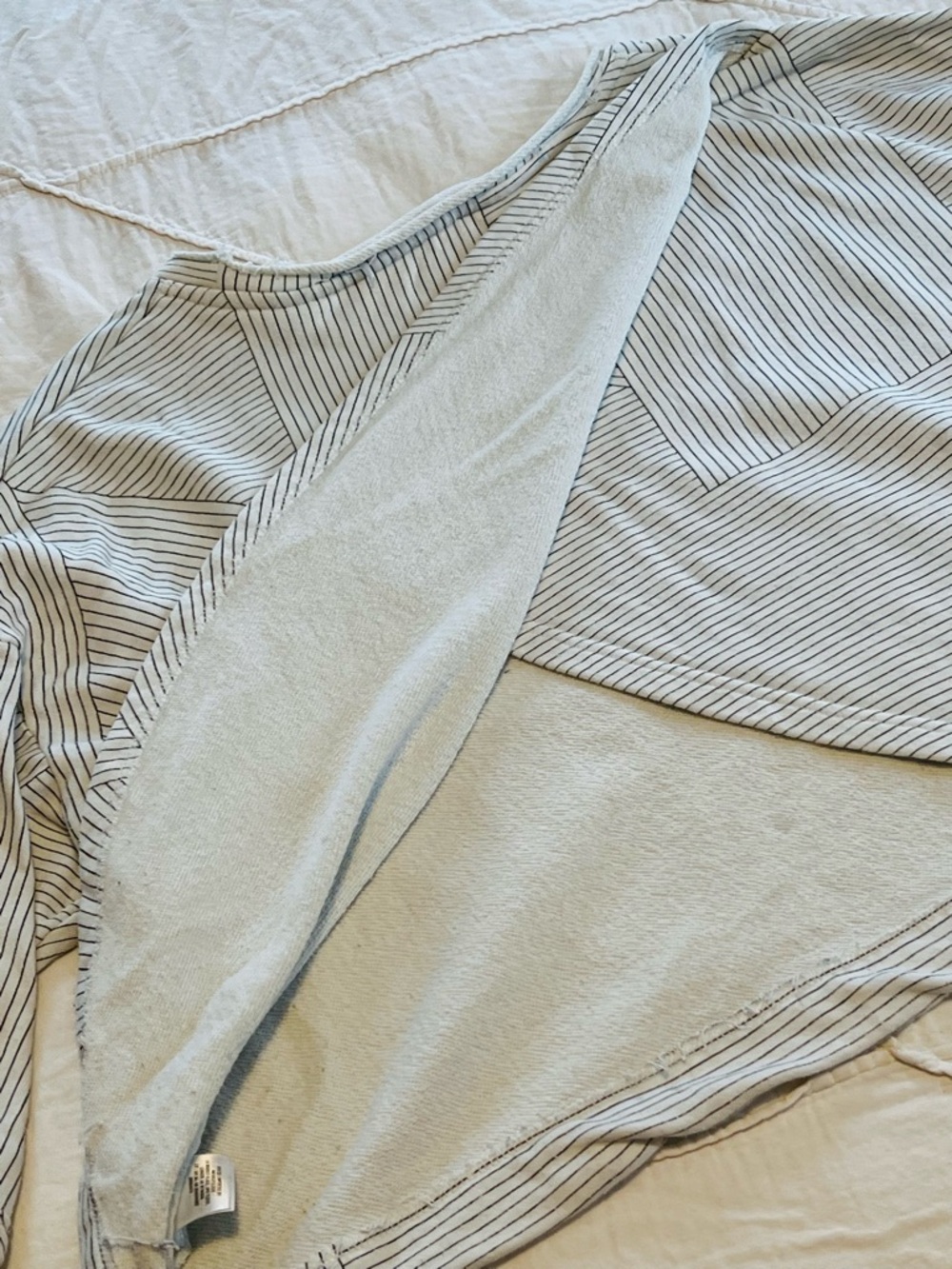 Anthropologie Cream Ribbed Scoop-Neck Sweater with Multicolor Pocket - Picture 9 of 12